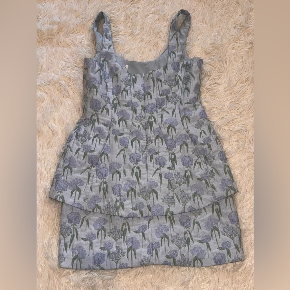 NEW AMANDA UPRICHARD Empire Floral Jacquard Minidress Flores Brocade sz S - Picture 4 of 6